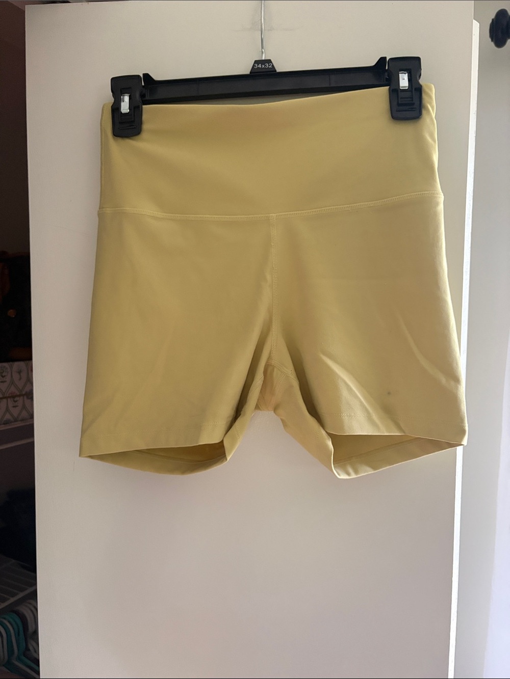 High-Rise Bike Shorts in Butter Yellow